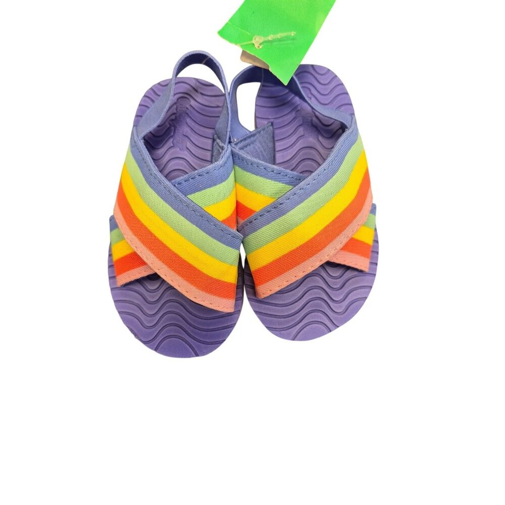 Cat & Jack Toddler Girls Rainbow Slip-On Footbed Sandals Size 6